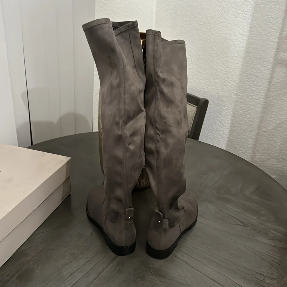 Kenneth Cole Women Medium Wind,y Over,The,Knee Boots, Dark Grey